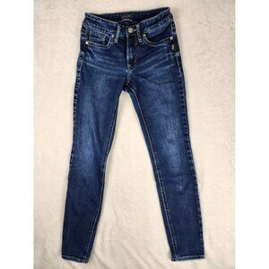 Silver Jeans Suki Skinny Women 23" x27" Blue Dark Wash Super Stretch‎ Denim